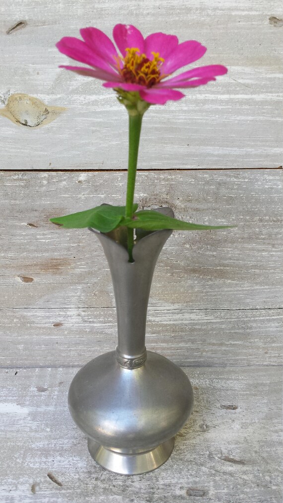 Vintage Pewter Kalmar Bud Vase Made In Norway Vintage Small Etsy