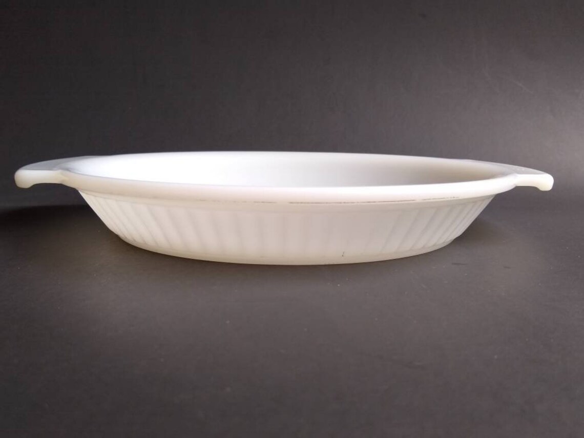 Vintage Anchor Hocking Fire King Pie Plate White Milk Glass 9 Etsy