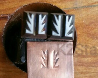 Split Design, Handmade, Metalstamp, Stamping, Chasing, Repousse, Silversmith, Copper, Jeweler, Tool. Split 3/8" design