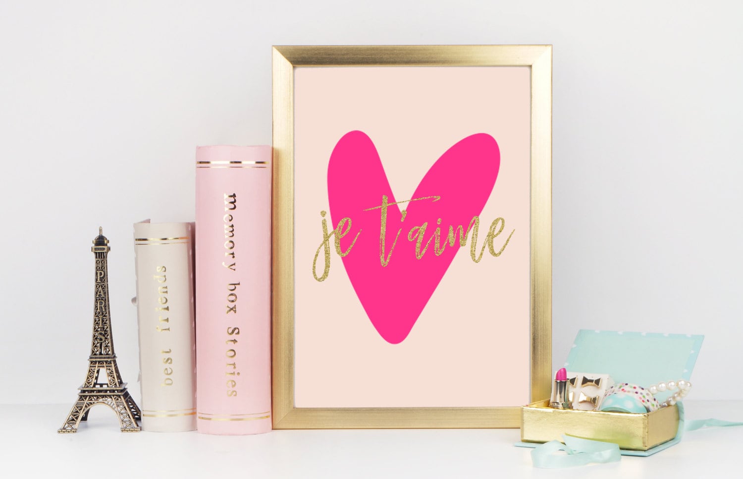 Je T'aime French Art Print Digital Download good for Valentine's Day - Etsy