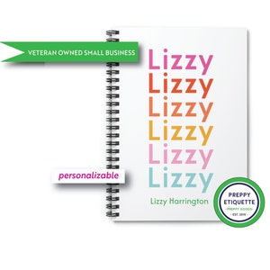 Cuaderno espiral personalizado con nombre degradado: línea rayada, diario de oración personalizado, diario para adolescentes, cuaderno para niños, diario divertido, notas para la escuela secundaria