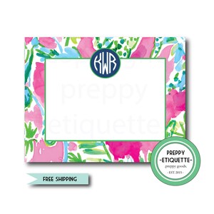 The Lilly Monogram Custom Note Card, Teacher&#39;s Gift, Stocking Stuffers,Custom Thank You Card, Initials Graduation Gift,Children&#39;s Stationery