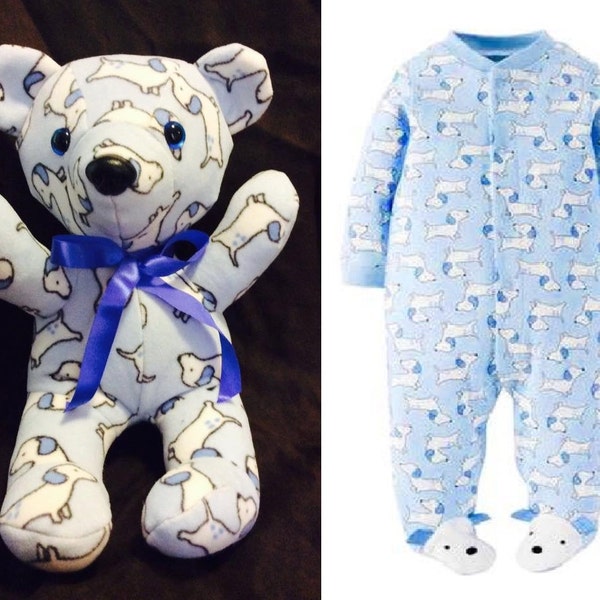 Keepsake Bear made from baby sleeper/pajamas