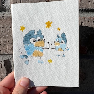 AQUARELL GRUSSKARTE Bluey Disney Bluey Dad Bandit Vatertag You’re Tough Perfect