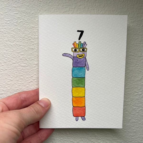 Numberblocks card Lucky Number 7