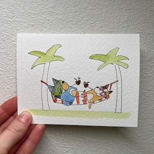 AQUARELL GRUSSKARTE Disney Bluey Bandit Chili Escape keine Kinder erlaubt bluey valentine