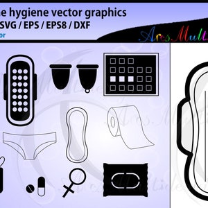 Silhouette Damen Hygiene / Damen Hygiene / Damen Hygiene Clipart / Periode Silhouette / Menstruation / Pad svg