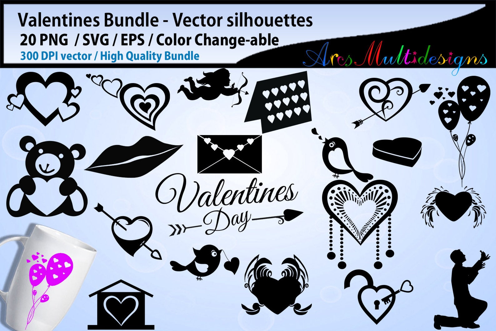 Valentines Silhouette Svg /valentines SVG Cutting Templates - Etsy