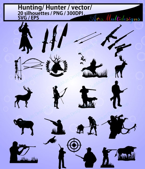Hunting svg / hunting silhouette / High Quality / hunting clipart / hunting vector file / hunting 300 dpi file / hunt / SVG / EPS / PNG Il_570xn