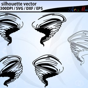 tornado silhouette svg / tornado clipart / tornado svg / tornado graphic vector image 1