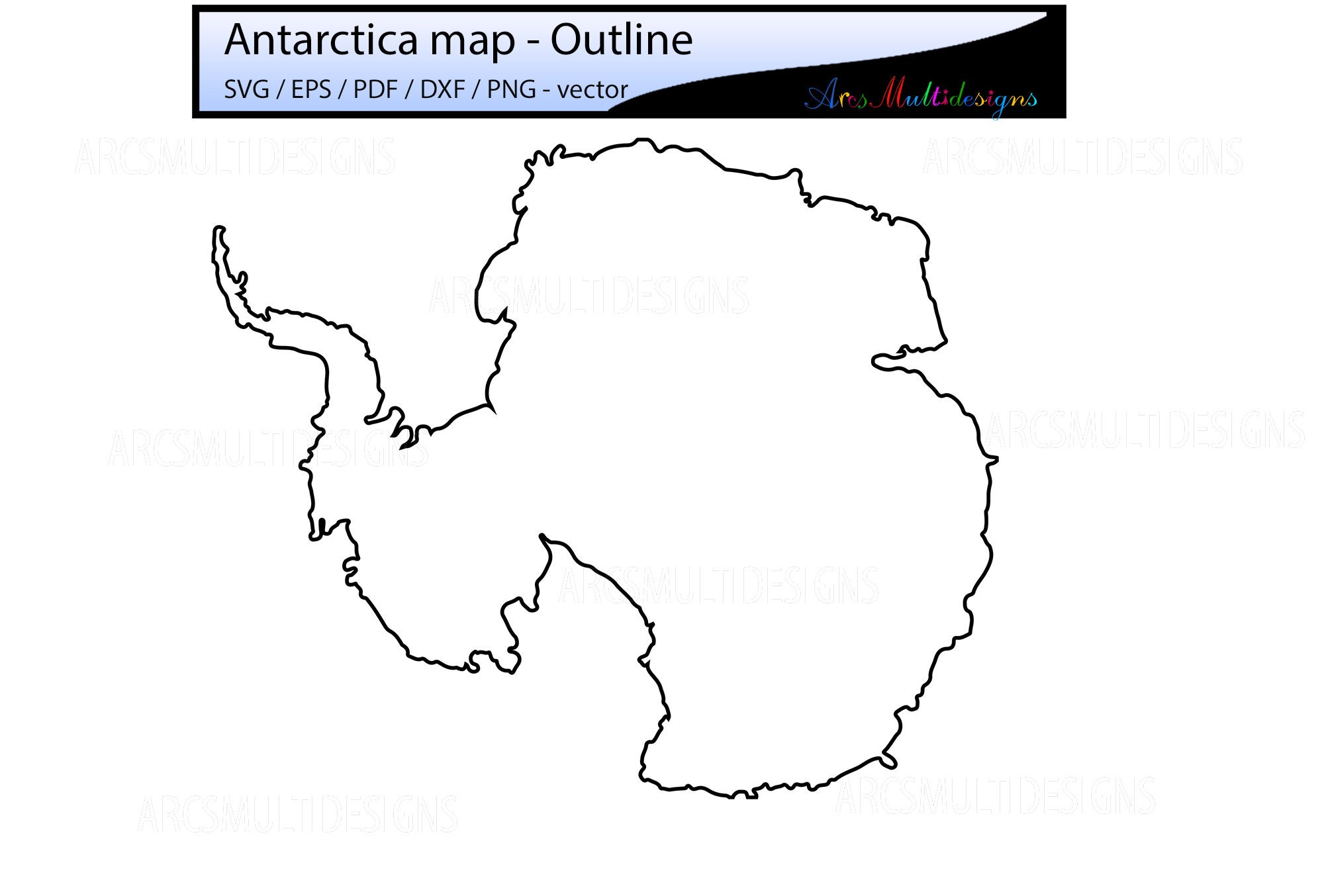 Antarctica Map Svg / Antarctica Map Silhouette / Antarctica - Etsy