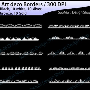 Art deco / art deco borders / art deco border clipart / art deco borders silhouette / art deco printable vectors / art decor / High Quality