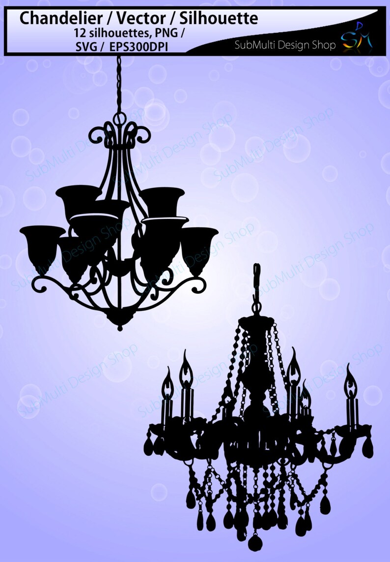 Download Chandelier Silhouette / chandelier SVG files / High Quality / | Etsy