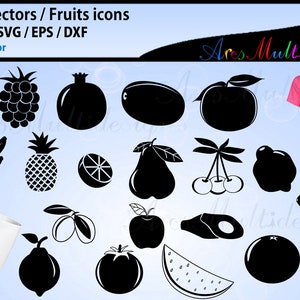 Fruits SVG silhouette Bundle, Fruits SVG, Clipart, Fruits Cut Files, all fruits svg, Fruits Vector, Svg, Dxf, Png, Eps, illusration