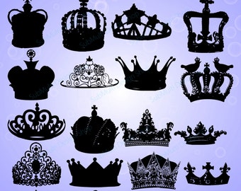 20Black + 20Pink crown / crowns silhouette / High Quality / young queen / women crown / men crown/ crown SVG / EPS / PNG / printable vector
