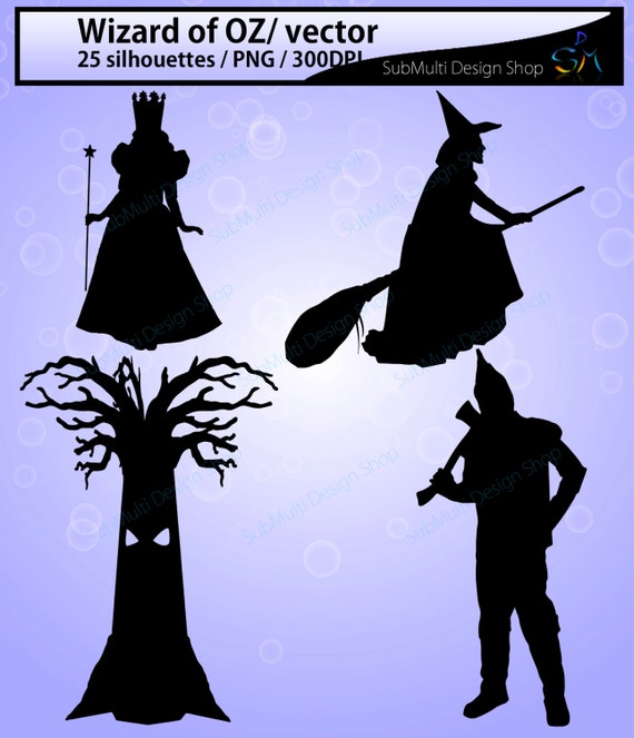 25 Wizard of Oz / Wizard of Oz silhouette /Wizard of Oz clipart/ Wizard ...
