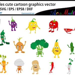 imágenes prediseñadas de dibujos animados vegetales / imágenes prediseñadas vegetales / caracteres prediseñadas vegetales Vector - SVG, EPS, DXF y PNg