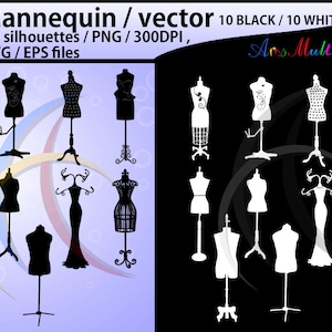 Mannequin svg / mannequin silhouette / EPS / SVG files / mannequin clipart / mannequin craft file / PNG /High Quality / 10B + 10w