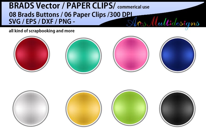 Digital Brads SVG Vector / Brad Clip Art / Brad Embellishments Etsy