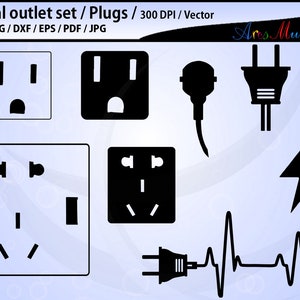 electric outlet plug electricity SVG / electric svg outline / printable craft