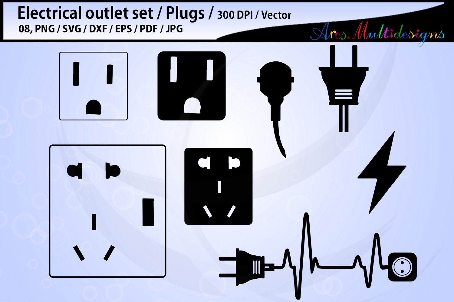 Electric outlet plug electricity SVG / electric svg outline / | Etsy