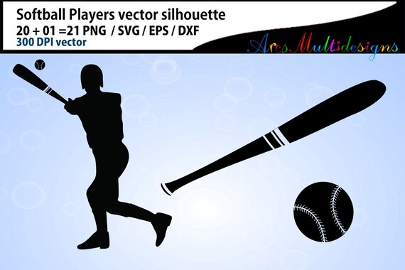 Download Softball Svg Silhouette Softball Players Svg Softball Etsy