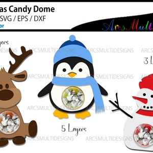 Christmas Candy Dome svg svg / Schneemann / Hirsch und Pinguin