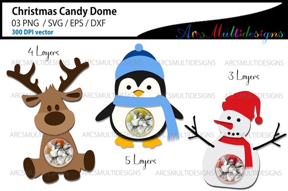 Christmas Candy Dome svg bundle / Christmas Candy dome / snowman candy dome / deer candy dome / penguin candy dome Il_570xn