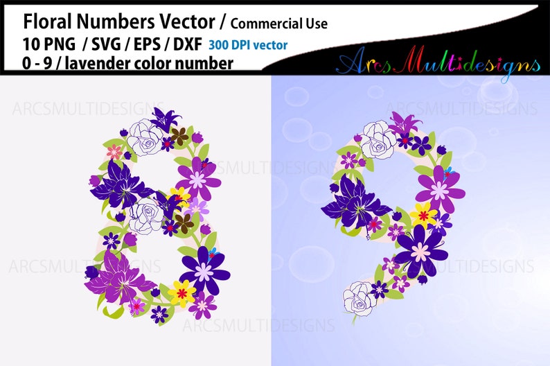 Download Floral Numbers Svg Lavender Floral Number Flower Numbers Vector 0 To 9 Numbers Flourish Numbers Embellishments Craft Supplies Tools Kientructhanhdat Com