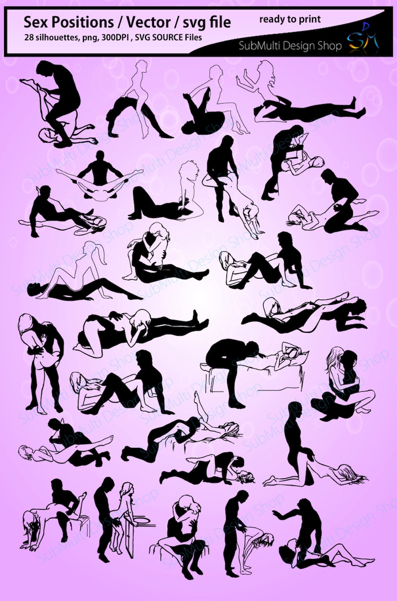 Sex silhouettes / vector sex position / Sex SVG file /EPS / PNG / Jpg / sex position / position silhouette / printable best selling svg image 1