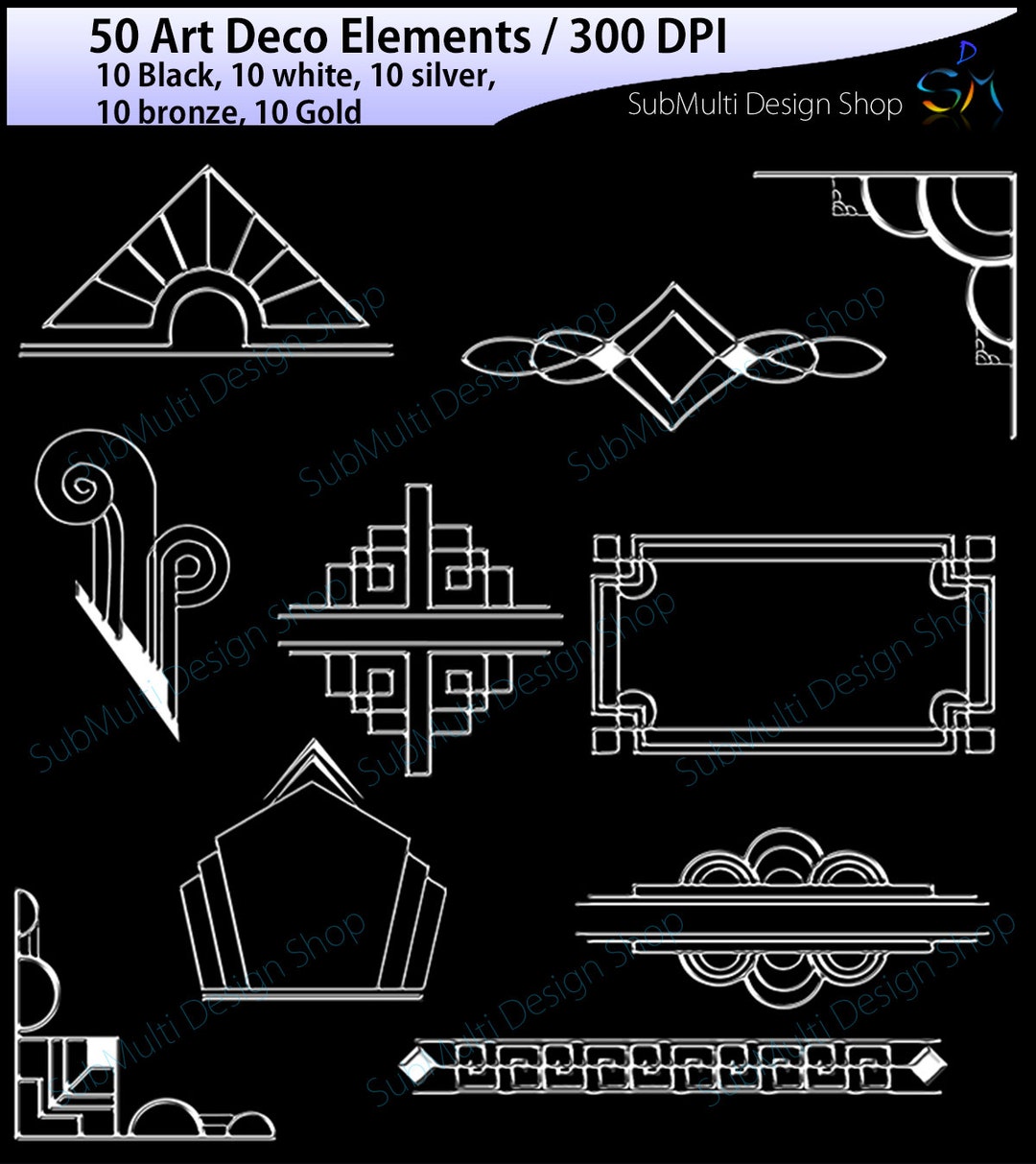 Art Deco / Art Deco Elements / Art Deco Element Clipart / Art Deco