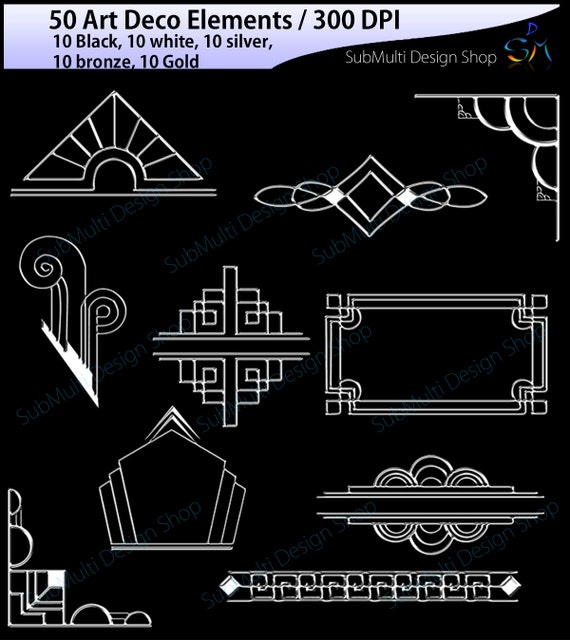Art Deco / Art Deco Elements / Art Deco Element Clipart / Art Etsy Canada