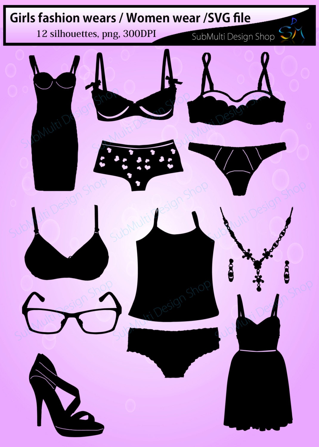 Plunge bustier bra Silhouette Vector, Clipart Images, Pictures