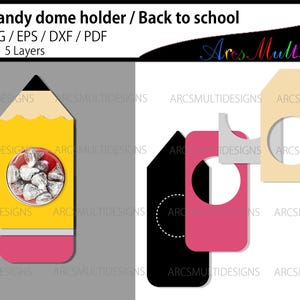 Modelo svg de porta-domo para lápis e doces / volta às aulas