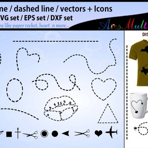 Dotted line svg / dashed line svg vector, dashed line / dotted line vector / paper plane svg / valentine dotted line svg, SVG, EPS, DXF, PNg