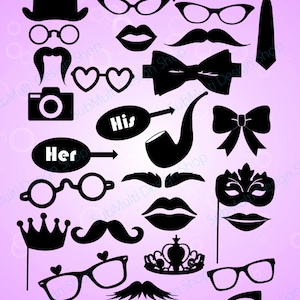 Photo Booth svg / Props svg / 28B + 28C / Photo Booth Requisiten / Schnittdateien /SVG/ Vektor / PNG / Clipart / farbig / Requisiten / Requisiten Schnittdatei
