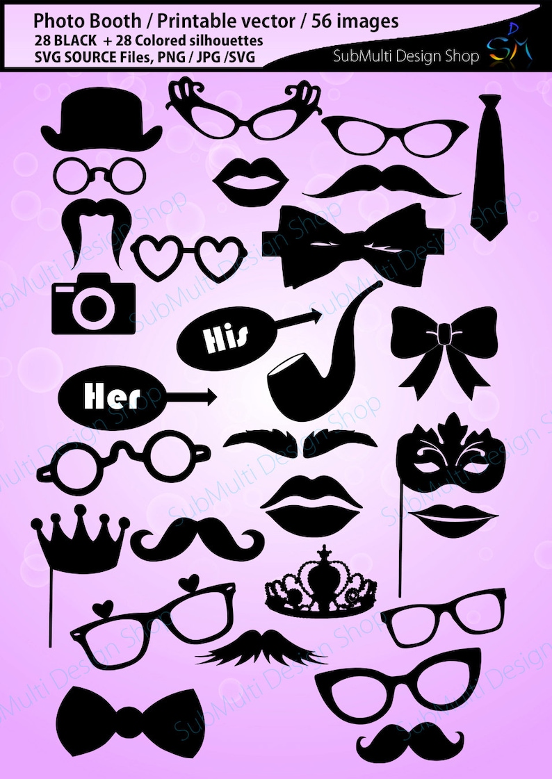 Photo Booth Svg / Props Svg / 28B 28C / Photo Booth Props / Etsy UK