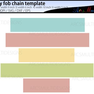 wrist Key fob chain template Svg, Eps, Dxf, Png / with different size and easy to use