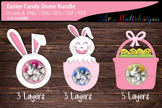 Easter Candy Dome bundle / Easter SVG bunny candy dome / easter basket candy dome / easter bow candy dome Il_570xn
