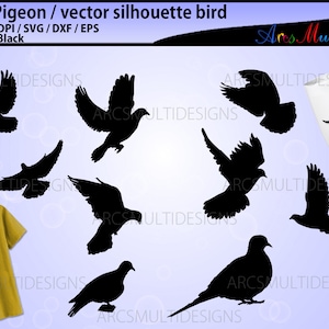 pigeon silhouette / Doves / pigeon / printable dove / doves SVG file / PNG / colored doves / Dove eps / pigeon eps