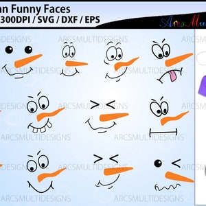 Snowman faces svg bundle / snowman svg / snowman vector / snowman clip art / funny face svg