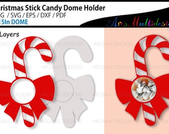 Christmas Candy Stick Dome Holder SVG (Digital Download)
