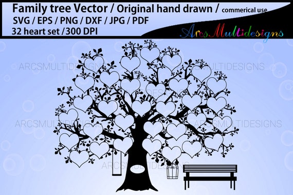 Download 32 Heart Family Tree Clipart Eps Dxf Png Pdf Jpg Svg Etsy