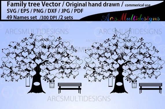 Download 49 Hearts Family Tree Template 49 Spots Family Tree Vector 49 Names Family Tree Hand Drawn Tree Svg Vector Commerical Personal Use By Arcsmultidesignsshop Catch My Party
