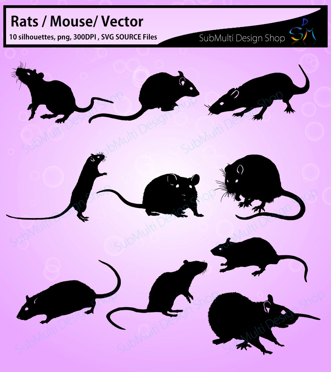 Rat Silhouette / Vector Rat / SVG SOURCE File / Png/ Mouse / Etsy