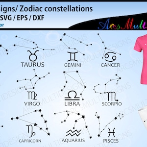 Signes du zodiaque svg / constellations du zodiaque svg / Faisceau vecteur du Zodiaque / constellations du zodiaque vecteur