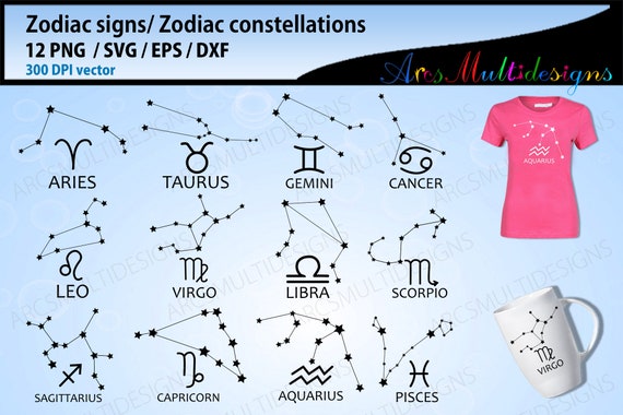 Download Zodiac Signs Svg Zodiac Constellations Svg Zodiac Vector Bundle Zodiac Constellations Vector By Arcsmultidesignsshop Catch My Party