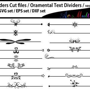Line Dividers / Line Dividers svg / line svg vector / Ornamental Text Dividers - Svg, Eps, Png, Dxf