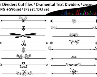 Line Dividers / Line Dividers svg / line svg vector / Ornamental Text Dividers - Svg, Eps, Png, Dxf