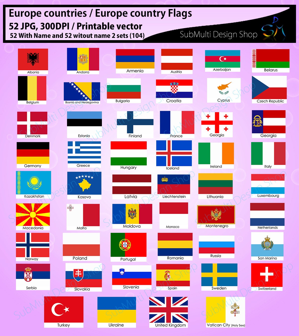 Flags Of European Countries With Their Names